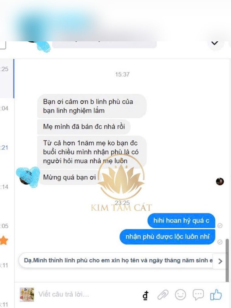 Tin nhắn khách kể mẹ bán được nhà sau khi nhận linh phù
