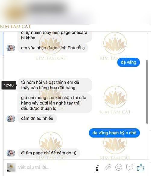 Tin nhắn khách báo vừa nhận được linh phù
