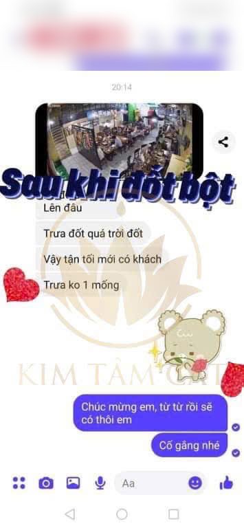 Tin nhắn khách kể sau khi đốt bột thì buổi tối có khách